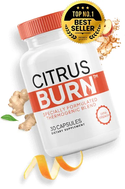 CitrusBurn bottle on clean background